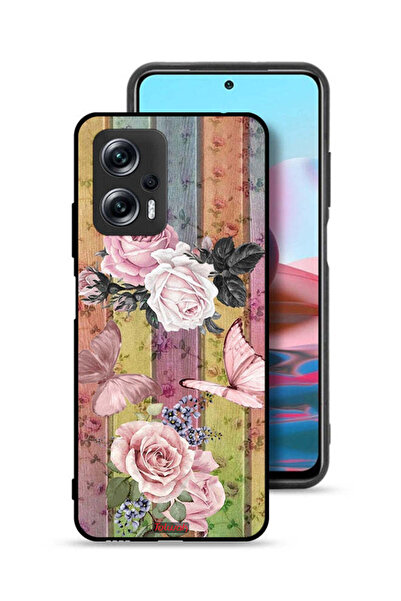 Tolwak غطاء حماية لهاتف شاومي ريدمي نوت 11T برو 5G بنقشة فراشات الخوخ والورود