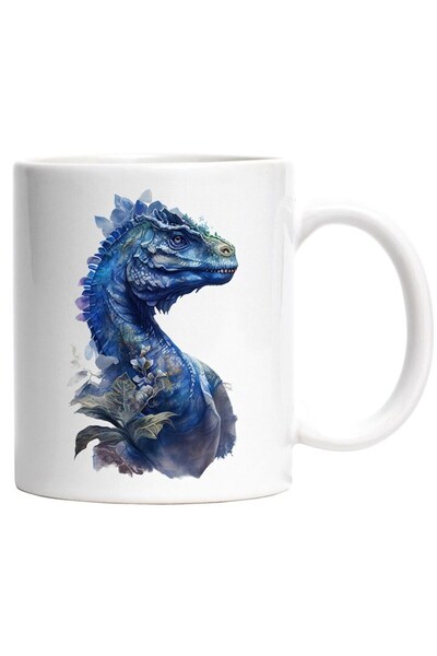 INOVATIX Cana alba personalizata, Reptila, Extraterestru, Dinozaur, Frunze, S...