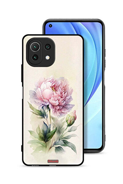 Tolwak Xiaomi Mi 11 Lite Protective Case Cover Watercolor Rose Paint Art