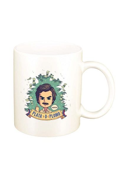 INOVATIX Cana alba personalizata, Narcos - Pablo Escobar, D1345, INOVATIX®. 330ml