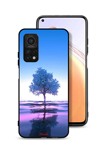 Tolwak غطاء حماية لهاتف شاومي مي 10 تي برو 5G، شجرة نيون، جسم مائي، انعكاس فن...