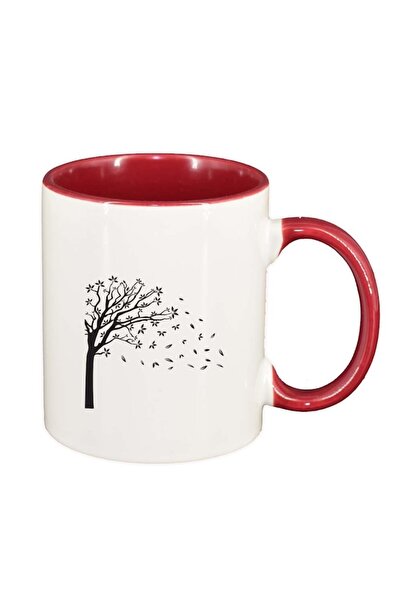 INOVATIX Персонализирана бяла чаша, Елха, червена вътрешност, D286, INOVATIX®...