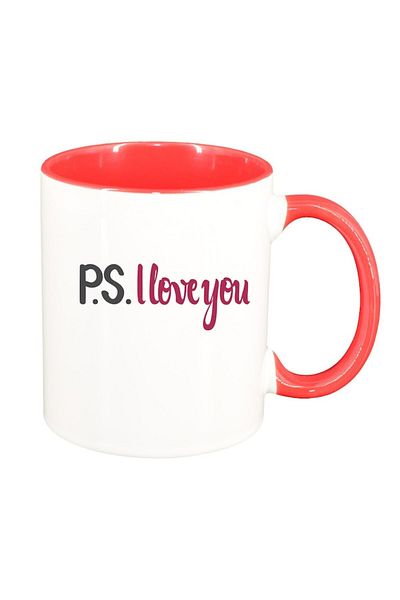 INOVATIX Personalized white mug, Love, red interior, D391, INOVATIX®. 330ml