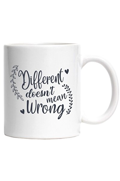 INOVATIX Cana alba personalizata, inimioare si mesajul Diferit nu inseamna gr...