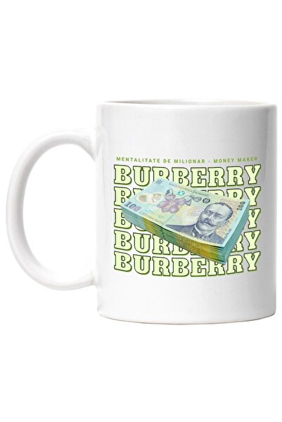 INOVATIX Cana alba personalizata, __Burberry_ - 100 Lei Romanesti, INOVATIX®....