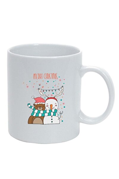 INOVATIX Cana alba personalizata, Craciun Fericit / Merry Christmas, alb, D15...