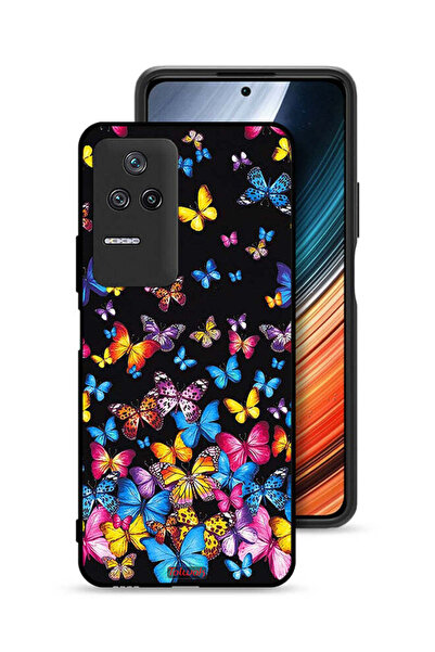 Tolwak Xiaomi Poco F4 Protective Case Cover Colorful Butterflies