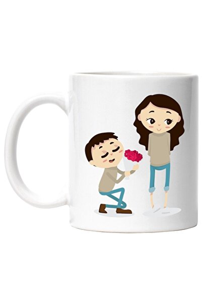 INOVATIX Cana alba personalizata, Buchet, Trandafiri, Indragostiti, INOVATIX®...