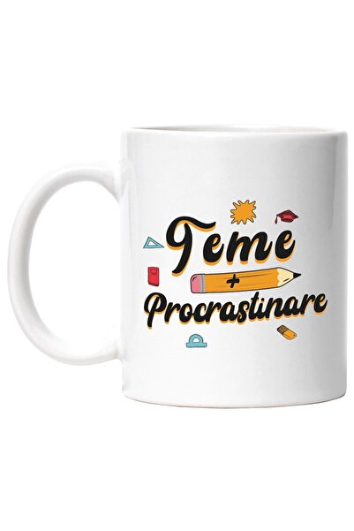 INOVATIX Cana alba personalizata, Teme + Procrastinare scoala teme educatie c...