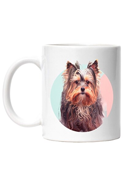 INOVATIX Cana alba personalizata, Catel, Portret, Picaturi, Yorkshire Terrier...