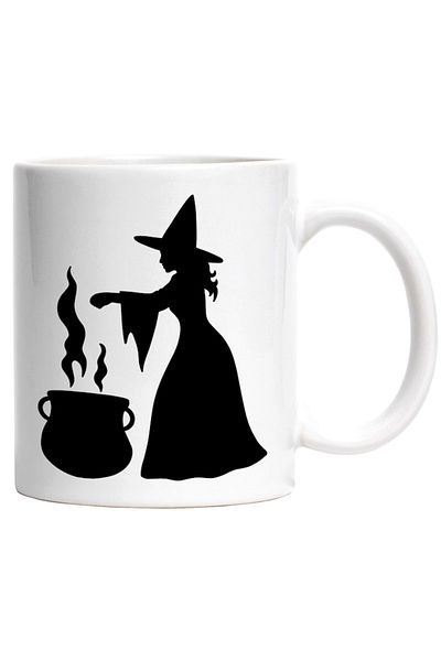 INOVATIX Personalized white mug, a witch preparing a new potion in a cauldron, INOVATIX®. 330ml