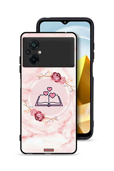 Tolwak Xiaomi Poco M5 4G Protective Case Cover Three Hearts On Book Artwork