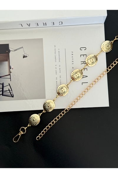 TABA BUTİK Adjustable Women's Belt with Gold Buckle Detail