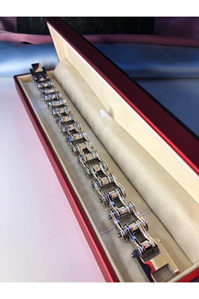 vogutima jewelery&silver by timuçin mavili Motorcycle Chain Bracelet Colossal Model • for Lover in Light Box • for Wife • Steel Bracelet for Dad