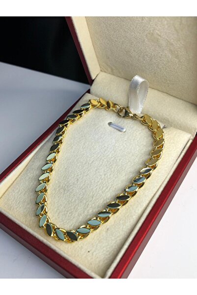 GWOMA اسوارة نسائية من الفولاذ - حلب فول سحق الشعير 14 مطلي باللون الأخضر • ا...