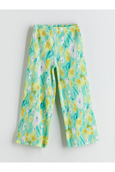 LC Waikiki Peak New Season Elastic Waist Floral Flared Girls' Leggings