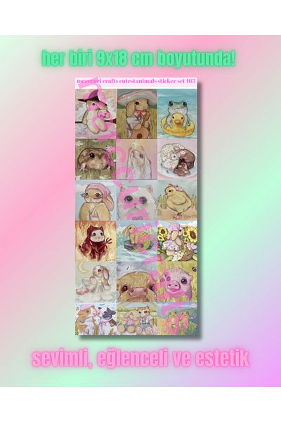 merccuri crafts Cute Animals Aesthetic Sticker Set (51+Pcs) - Sticker for Notebook Agenda, Laptop, Scrapbooking