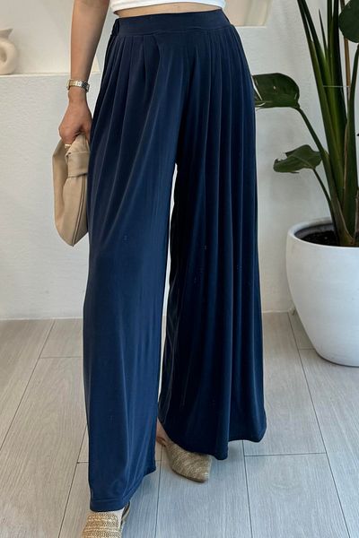 adba style 4020 Elastic Waist Modal Fabric Pleated Shalwar Women's Trousers