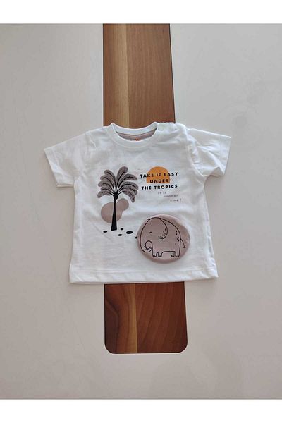 WOW Elephant Stretched Palm Pattern Shorts Printed Summer Baby Boy Set