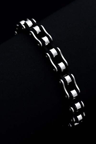vogutima jewelery&silver by timuçin mavili Motorcycle Bicycle Chain Black • Steel Bracelet for Lover • Husband • Father in Box with Light