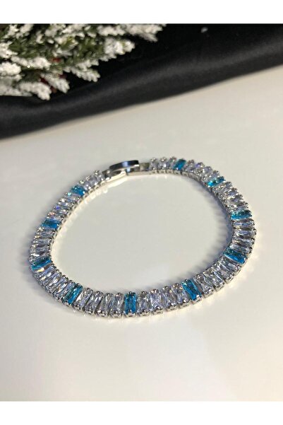 GWOMA أساور باجيت سو واي أكوا V باللون الأبيض من حجر الزركونيا هدية للحبيب وا...