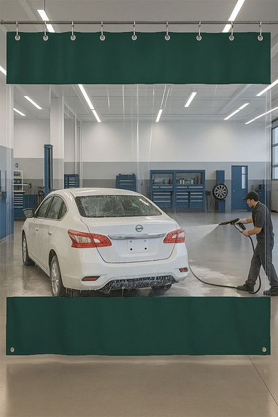 size ne lazım Cortina despărțitoare transparentă pentru service și spălătorie auto de 0,80 mm 12 culori Înălțime 300 cm x Lățime 400 cm