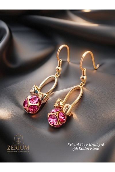 ZERİUM Crystal Night Queen Stylish Women's Earrings