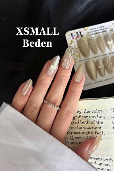 Easy Beauty XSmall Beden Kedi Gözü Tırnak 10 Adet Takma Tırnak Seti T174