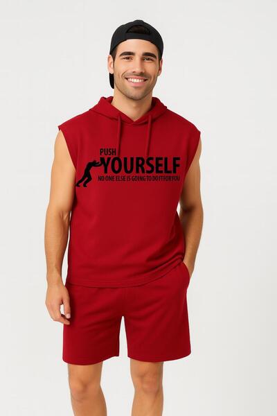 LAYORA Men'S- Printed Sports Singlet - Shorts Set 2-Pack Large Size Cotton