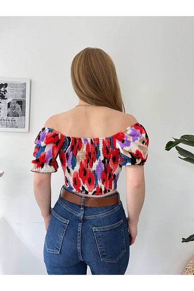 Senem Karadağ Crop cu șnur colorat pentru damă