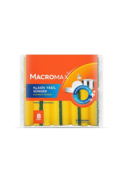 MACROMAX Classic Corrugated Sponge 8-Pack