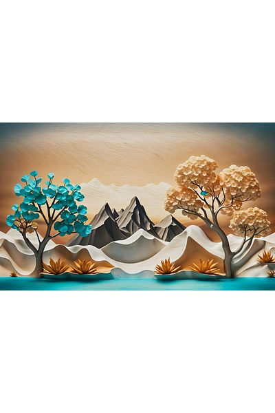 Generic A distinctive wall painting printed on canvas with a hidden wooden frame.