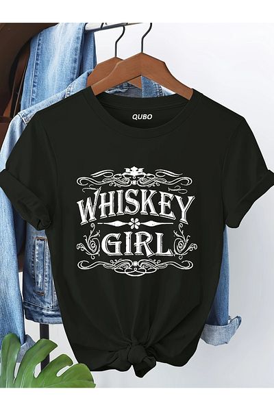 qubo sportswear & company Tricou negru cu mânecă scurtă, unisex, din bumbac, cu imprimeu supradimensionat