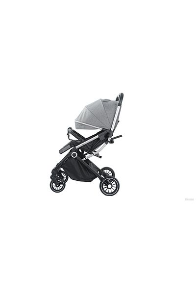KIKIBEBE Lightweight Travel Stroller – Baby Toddler Trolley Handle Pushchair, Waterproof – Grey