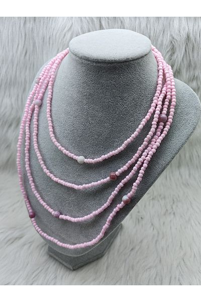 HAPPY HANDMADE Black Glass Beaded Long Necklace Bohemian Necklace Multi-Functional Necklace