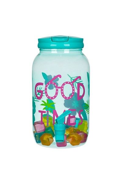 OEM Good Times Turquoise Plastic Drink Dispenser with Faucet and 24 Ice Cubes Included 3.8L