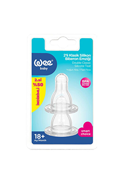 Wee Baby 3 Pcs Silicone Baby Bottle Nipple Intense Flow 2-Pack 18+ 378