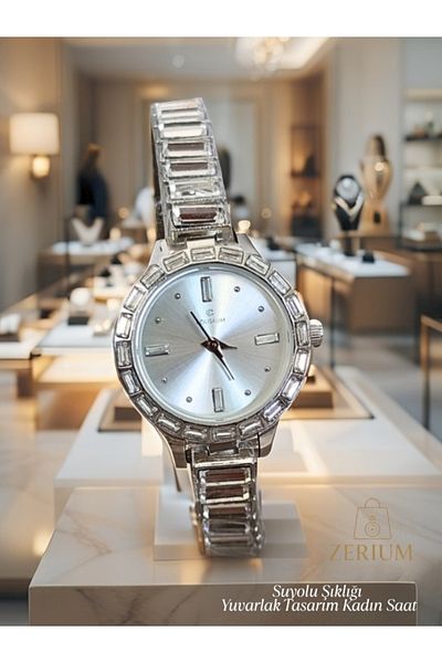 ZERİUM ساعة نسائية بتصميم دائري من Suyolu Elegance