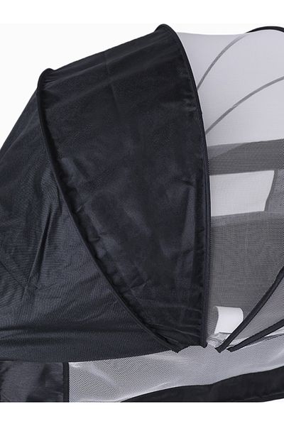 KIKIBEBE 3-in-1 Baby Bedside Crib with Storage & Mosquito Net (Dark Grey)