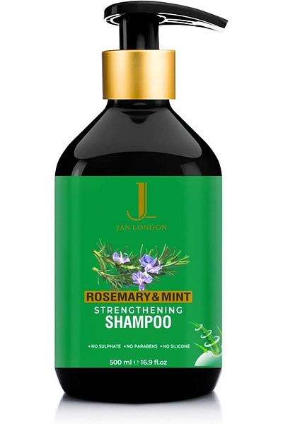 JAN LONDON JL Rosemary & Mint Shampoo 500ml | Volumizing, Strengthening & pH-Balanced for Fuller Hair