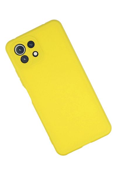 CepteToptan حافظة هاتف Xiaomi MI 11 Lite من السيليكون المخملي الداخلي - أصفر - MKİ9498-8375
