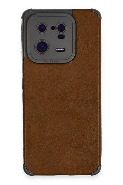 CepteToptan حافظة هاتف Xiaomi Mi 13 Pro بحلقة من السيليكون - بني - MKİ4355-7085