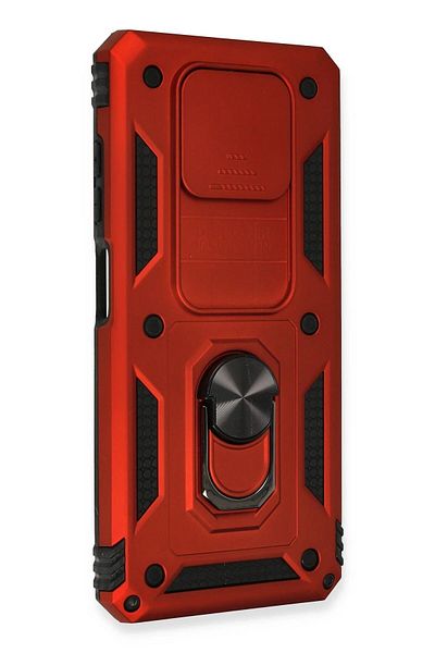CepteToptan حافظة هاتف Xiaomi Pocophone X3 من السيليكون مع حلقة عدسة Pars - أحمر - MKİ4741-4166