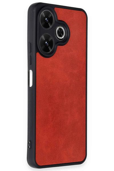 CepteToptan غطاء حماية جلدي من أراس لهاتف Xiaomi Redmi 13 4G - أحمر - MKİ4271-9320