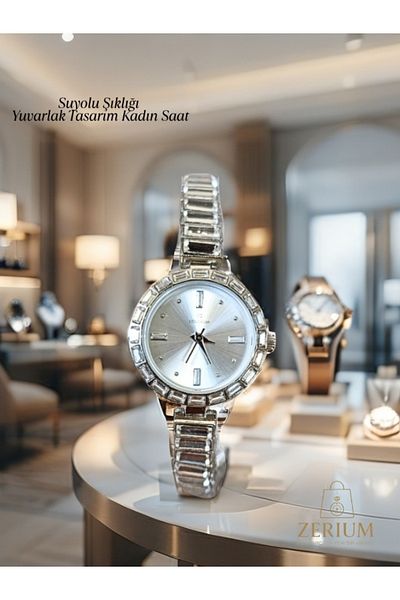 ZERİUM ساعة نسائية بتصميم دائري من Suyolu Elegance