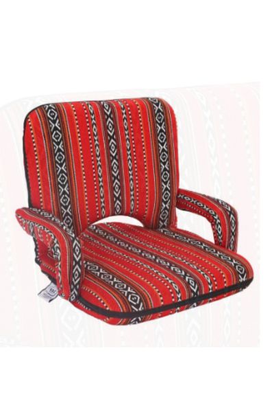 ROYAL ROSE Comfortable, soft touch padded folding floor chair with armrest, travel seat, sports chair