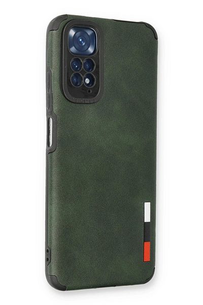 CepteToptan حافظة هاتف Xiaomi Redmi Note 11 مصنوعة من السيليكون والجلد - أخضر - MKİ3680-3836