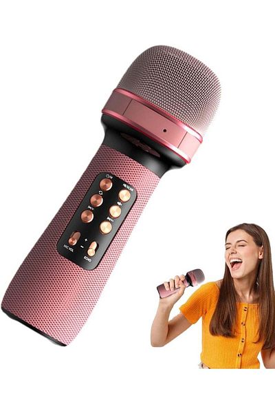 DLC Portable 7-in-1 Karaoke Wireless Microphone Handheld Mic Speaker Singing Home Party Birthday Wedding