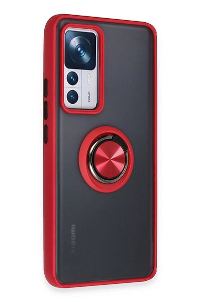 CepteToptan حافظة هاتف Xiaomi Mi 12T Pro من السيليكون مع حلقة مونتريال - أحمر - MKİ4029-2432