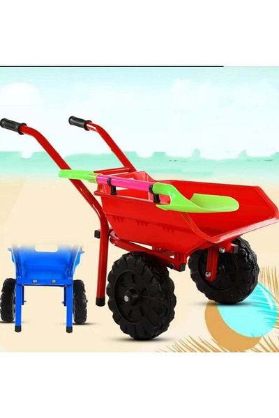 Toybox Kids Sand Toy Wheelbarrow with Double Wheels for Beach and Gardening Play